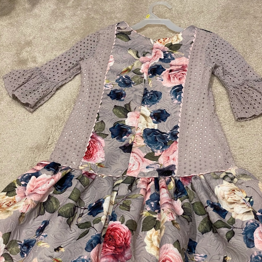 Giggle Moon Shirt Dress w/ Flower Accent 24M #C29